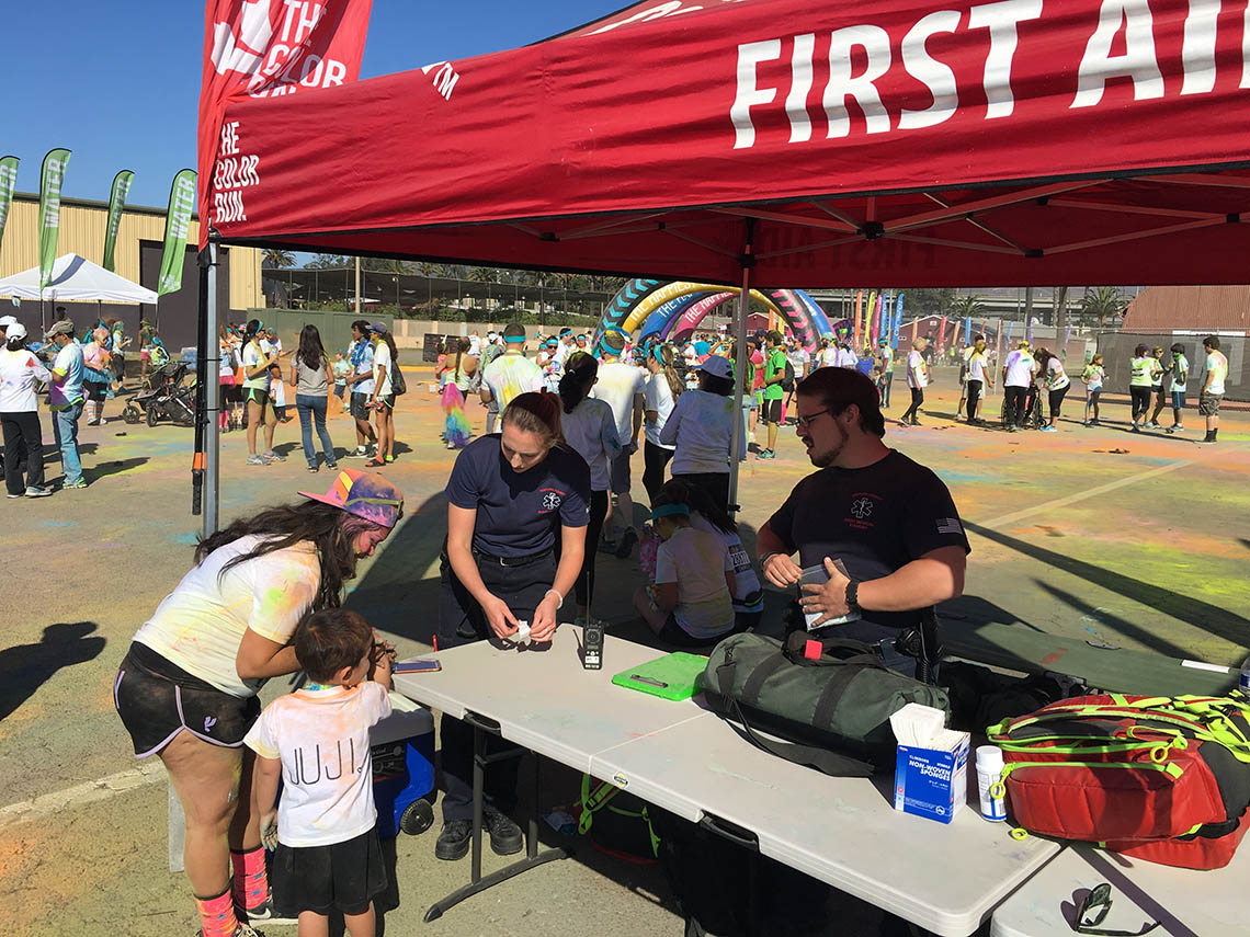 School sporting event medical coverage.