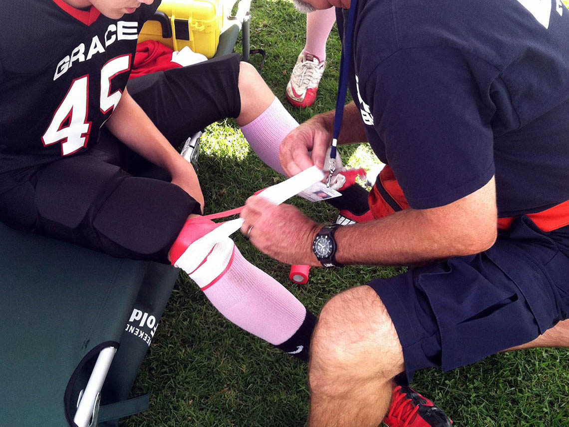 School sporting event medical coverage.