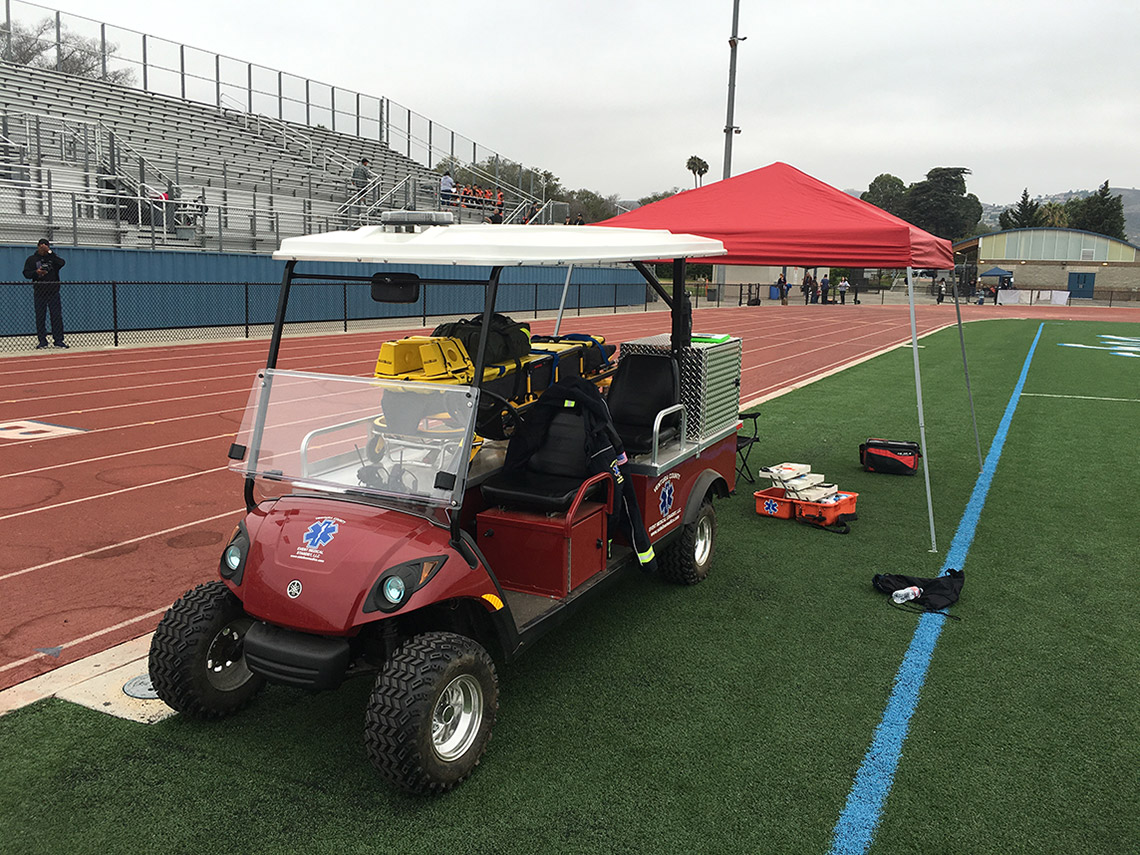 School sporting event medical coverage.